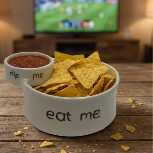 eat me dip me seramik tabak