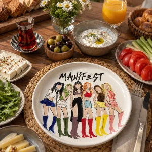 Manifest Temalı Seramik Tabak | Özel Tasarım Manifest Hayranlarına Hediye
